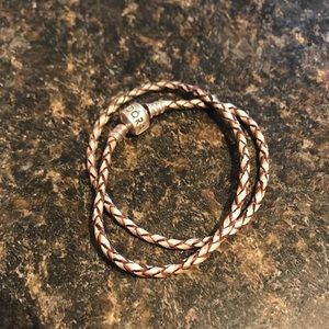 Tan Double Wrap Pandora Bracelet
